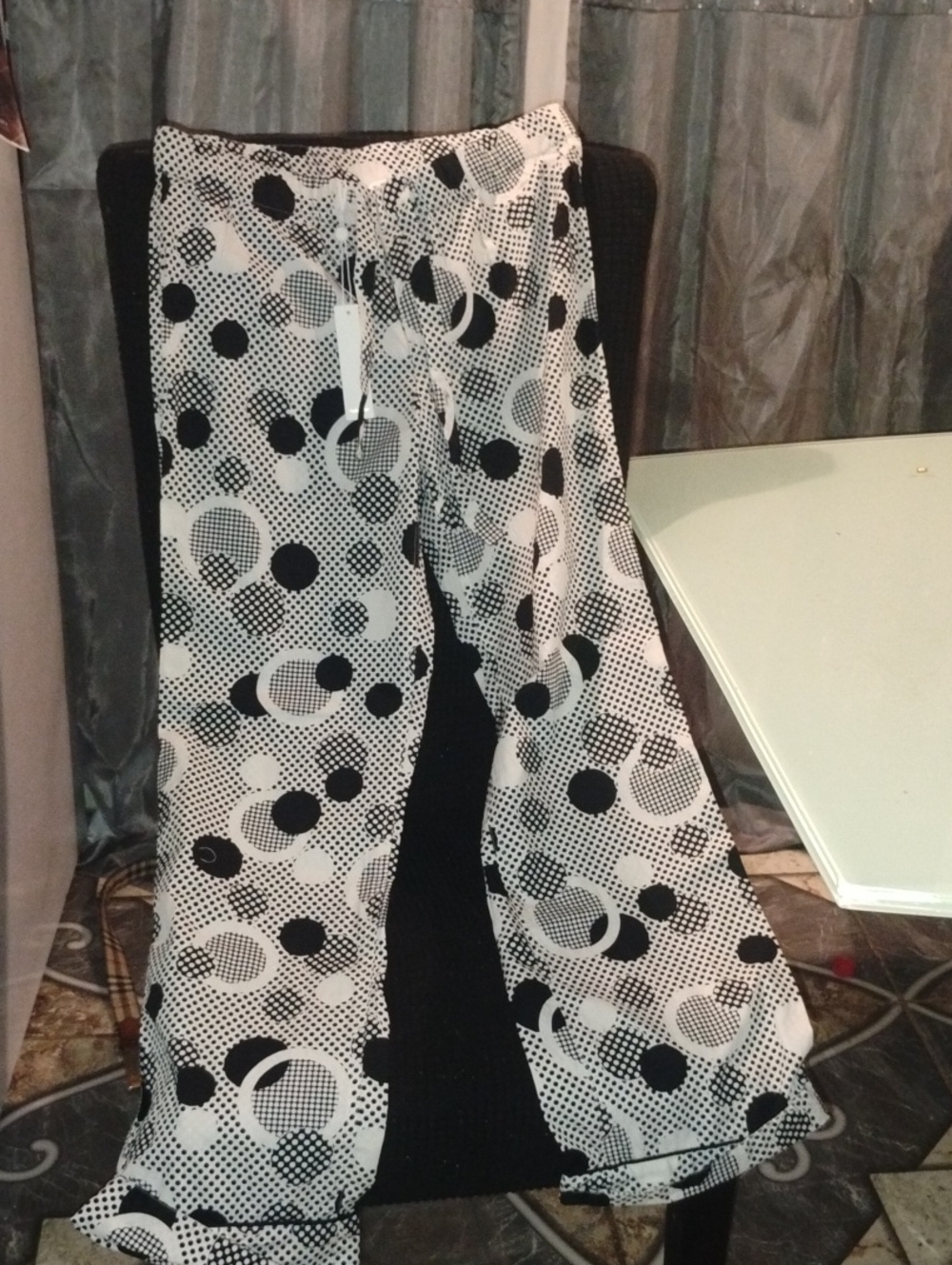 Trina Turk Black & White Polka Dot Wide-Leg Pants